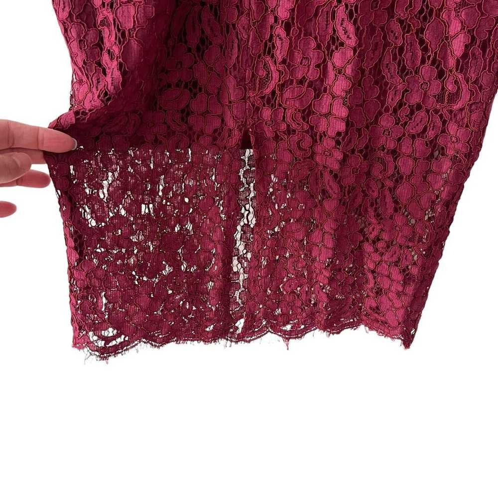 Bardot 6 / Small Sienna Midi Dress Maroon Lace Be… - image 8