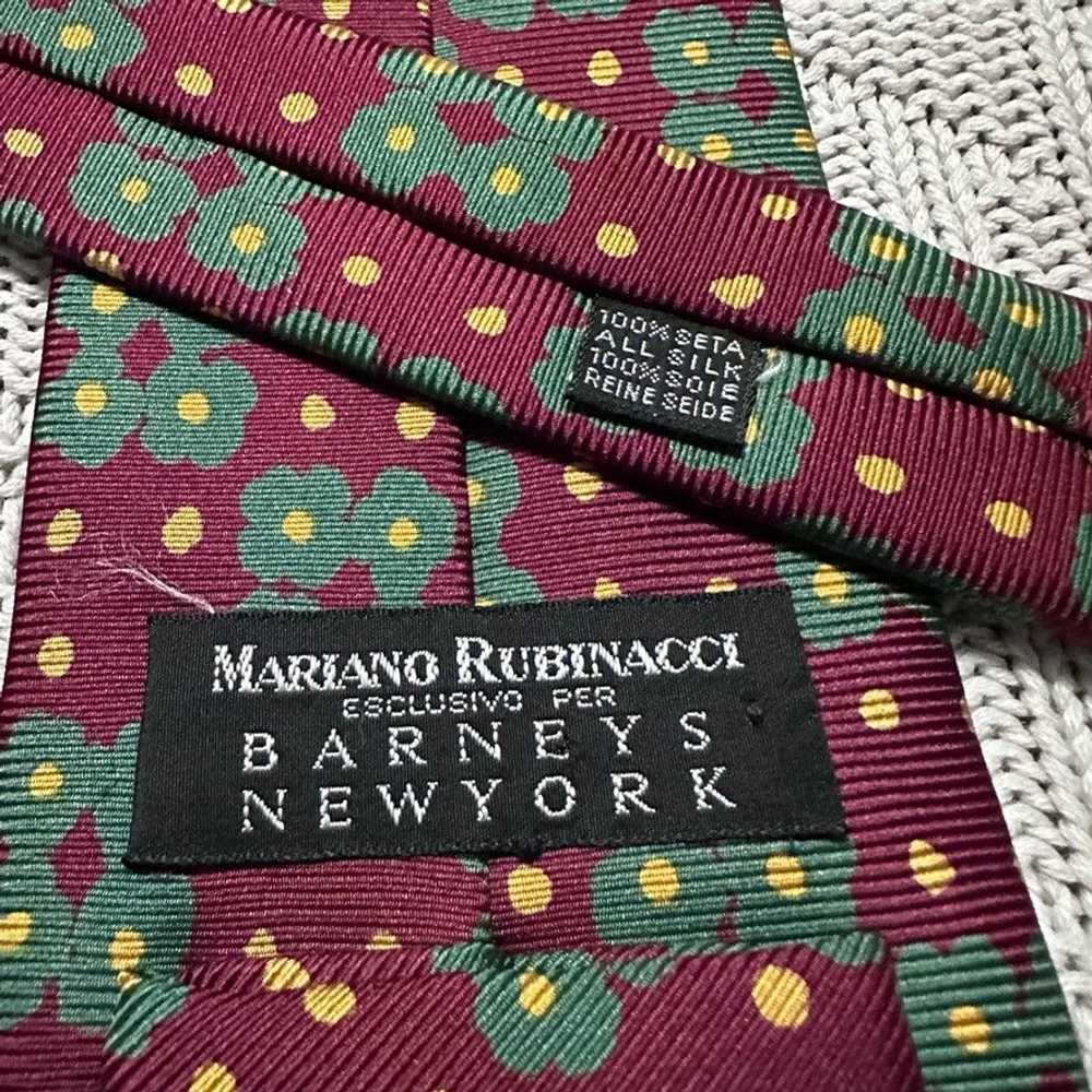 Vintage Mariano Rubinacci Barneys maroon floral s… - image 3