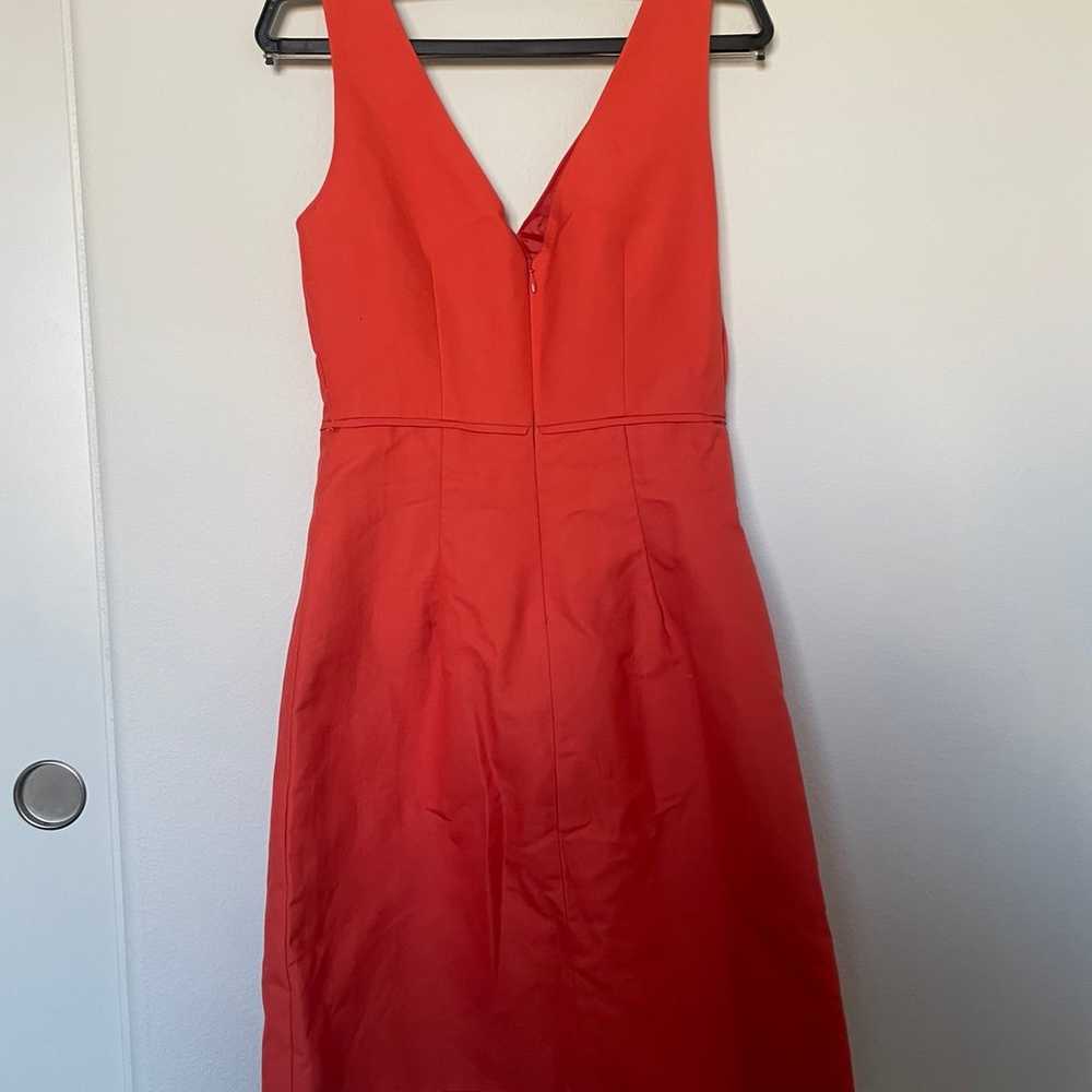 J Crew Coral Orange Pleated Sleeveless Dress - image 2