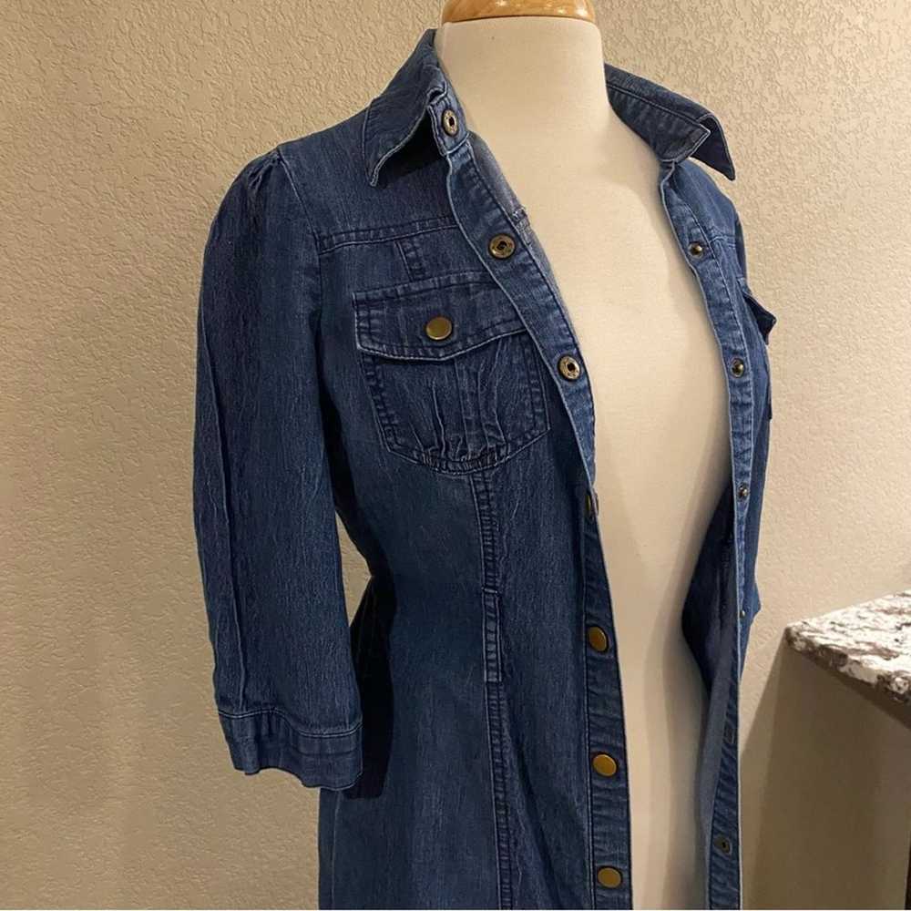 Hera Denim Jean Long Jacket or Dress Blue Small - image 2