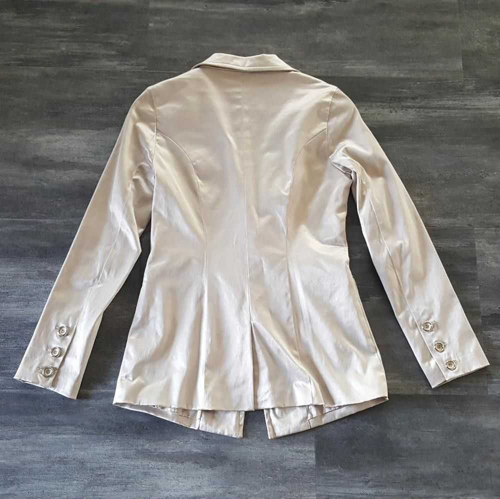 Designer Nude Satin Nikibiki Business Blazer Long… - image 2