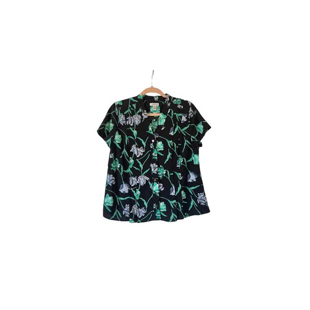 Vintage by CROFT & BARROW Black Floral Petite Lar… - image 1