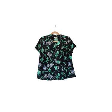 Vintage by CROFT & BARROW Black Floral Petite Lar… - image 1