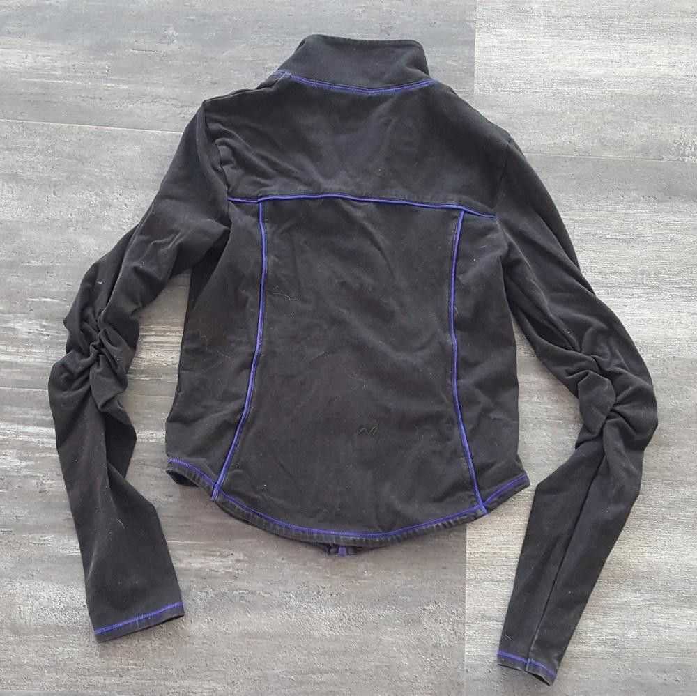 Designer Black Violet VS Yoga Fitted Athletic Zip… - image 2