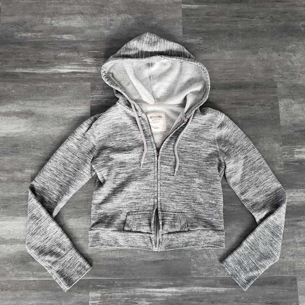 Designer Grey Heathered Mossimo Cropped Zip Up - image 1