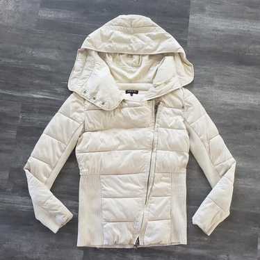 Designer Beige Down Puffer Kenneth Cole Zip Up