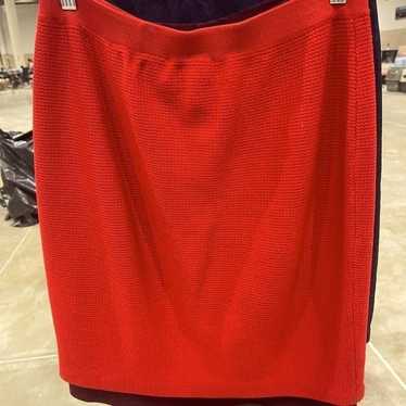 Andrew St. John St John Stylish Red Knit Skirt 8