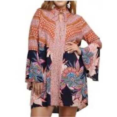 Umgee Women's Boho Paisley Dress Size 1 XL Multic… - image 1