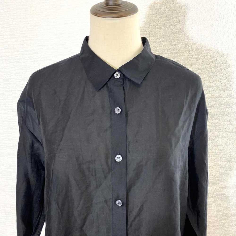 ♡【PLST】M Black Shirt Long Sleeve Sheer Slightly T… - image 3