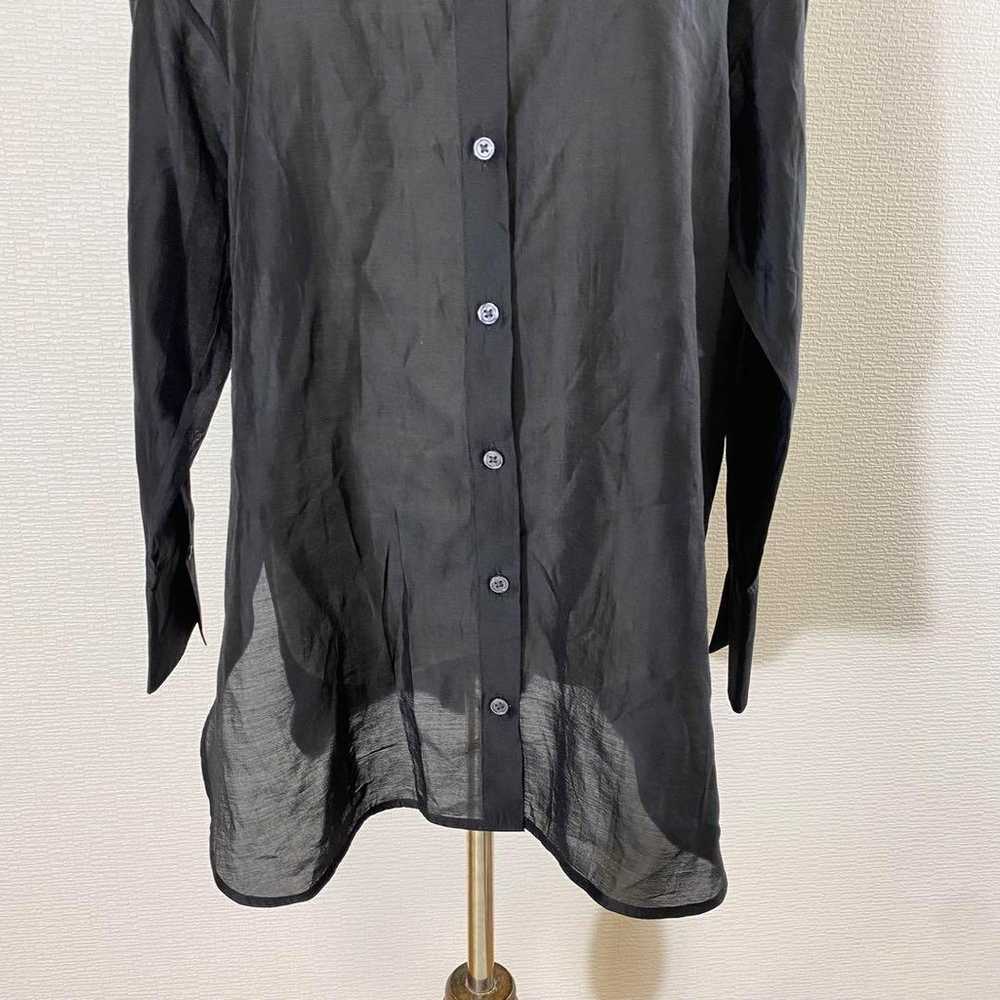 ♡【PLST】M Black Shirt Long Sleeve Sheer Slightly T… - image 4