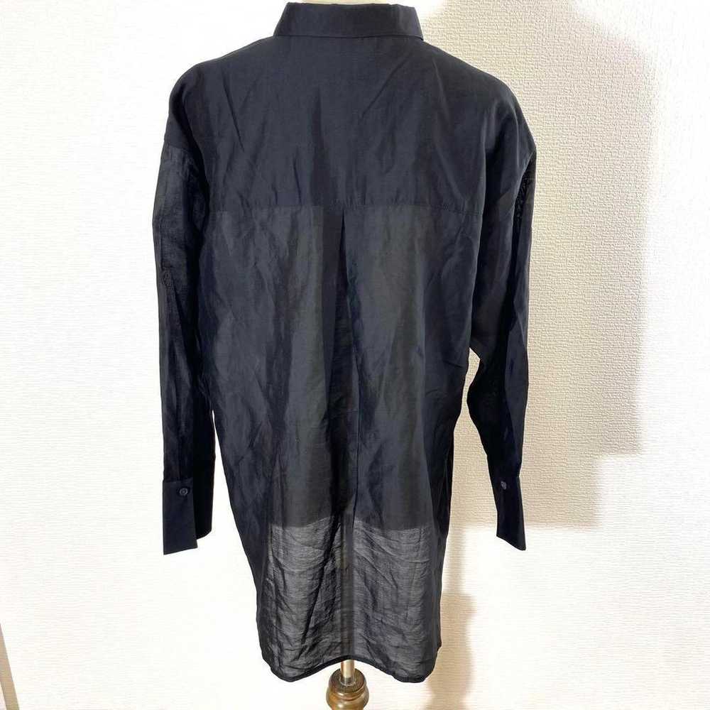 ♡【PLST】M Black Shirt Long Sleeve Sheer Slightly T… - image 7