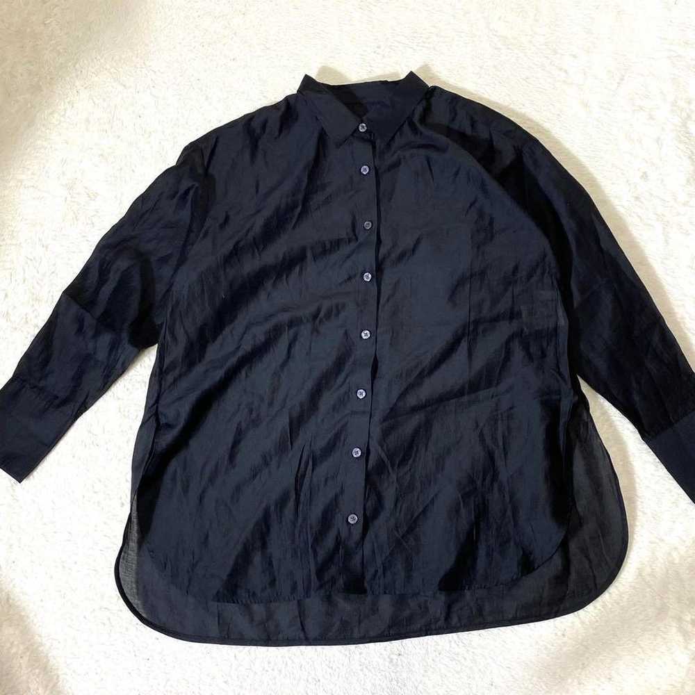 ♡【PLST】M Black Shirt Long Sleeve Sheer Slightly T… - image 8