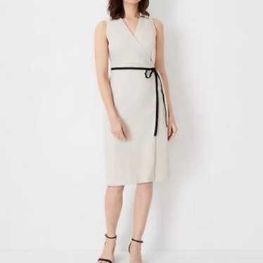 Ann Taylor | Linen Blend Collared Sleeveless Wrap 