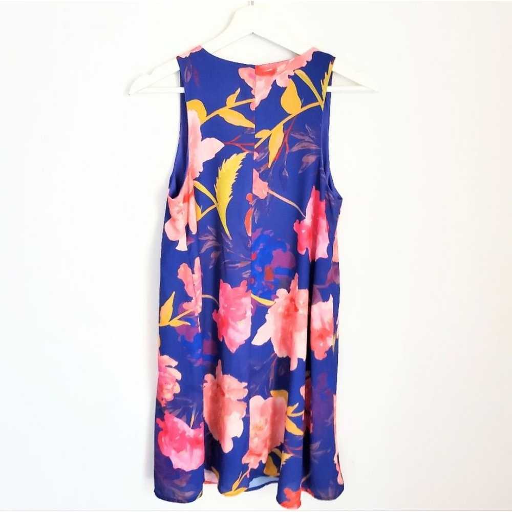 Everly Blue Floral Shift Dress Size S - image 4