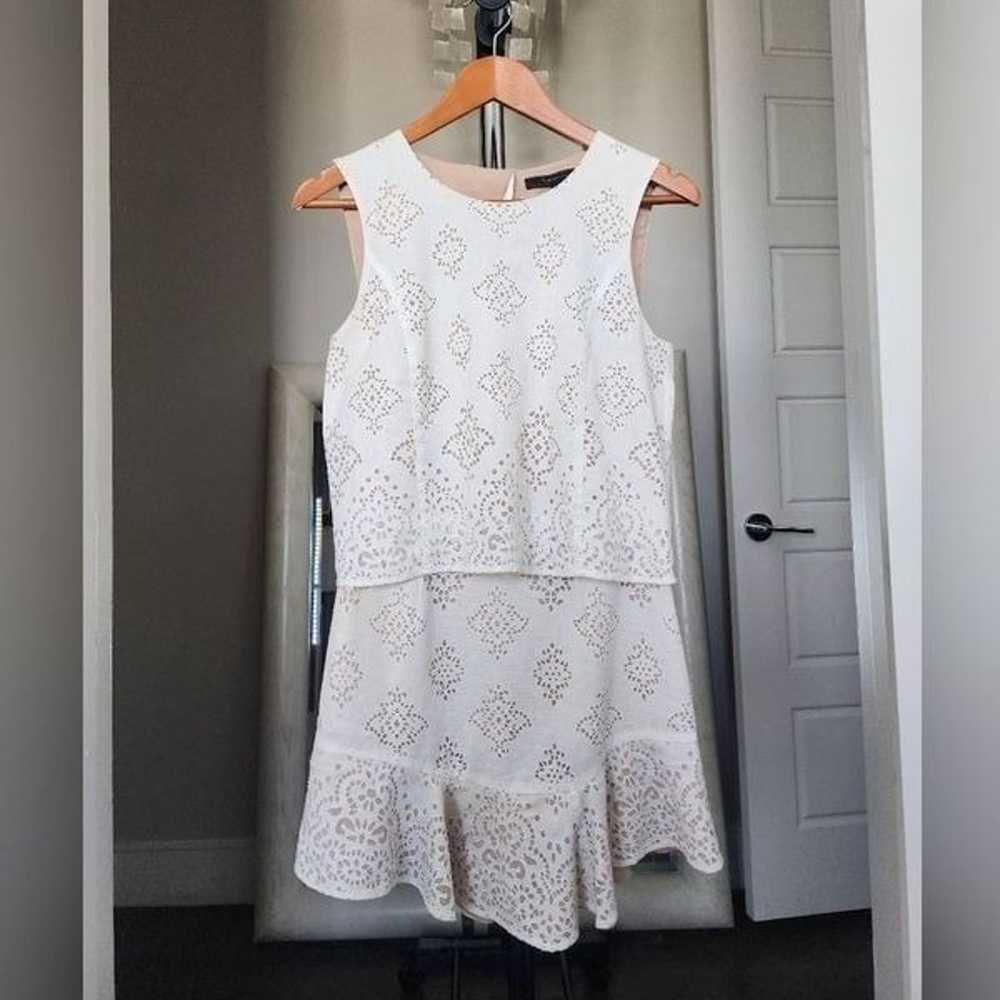 BCBGMAXAZRIA Vivian Crochet Lace White Dress Size… - image 2