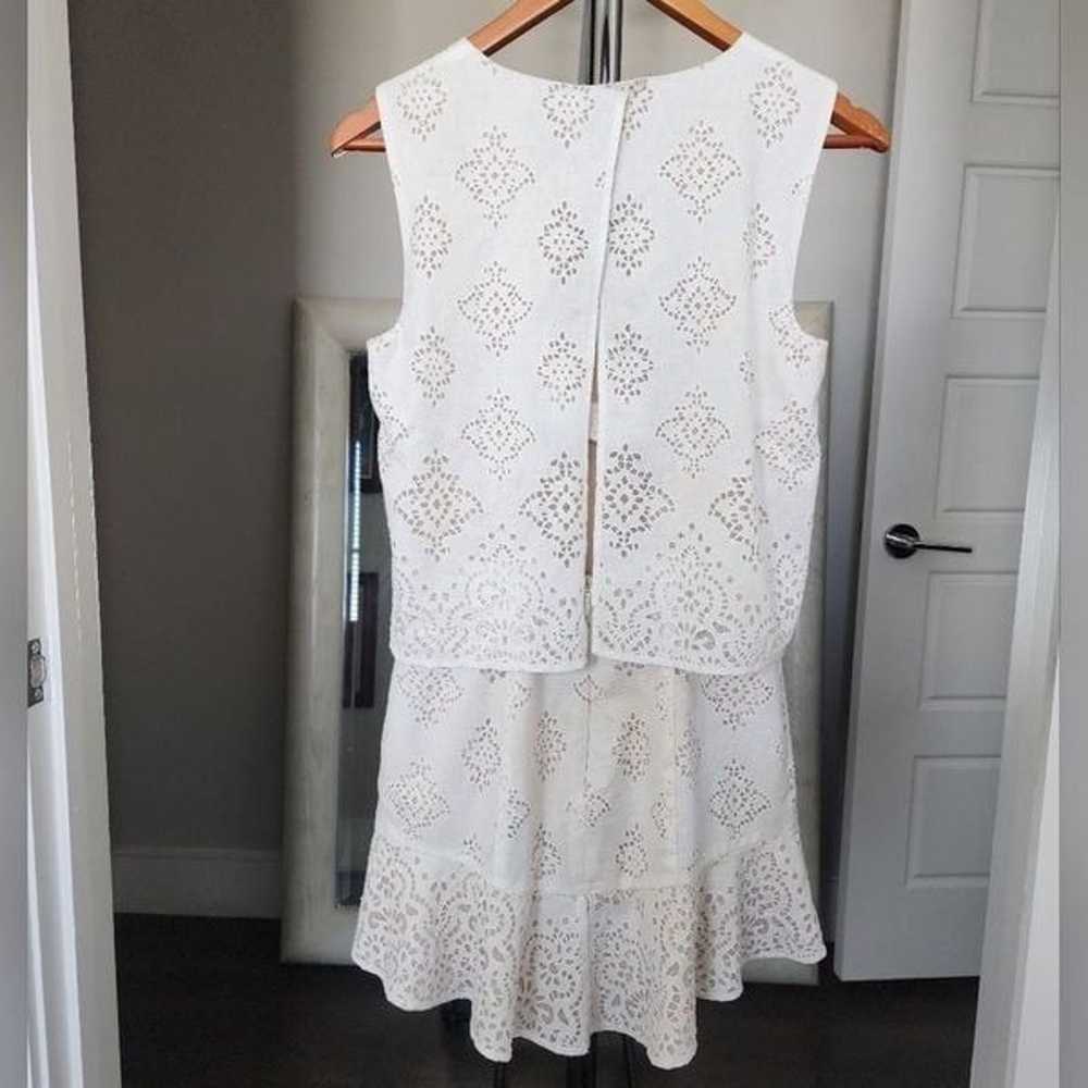 BCBGMAXAZRIA Vivian Crochet Lace White Dress Size… - image 4