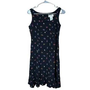 Vintage Mix It Y2K Black Flower Print Dress