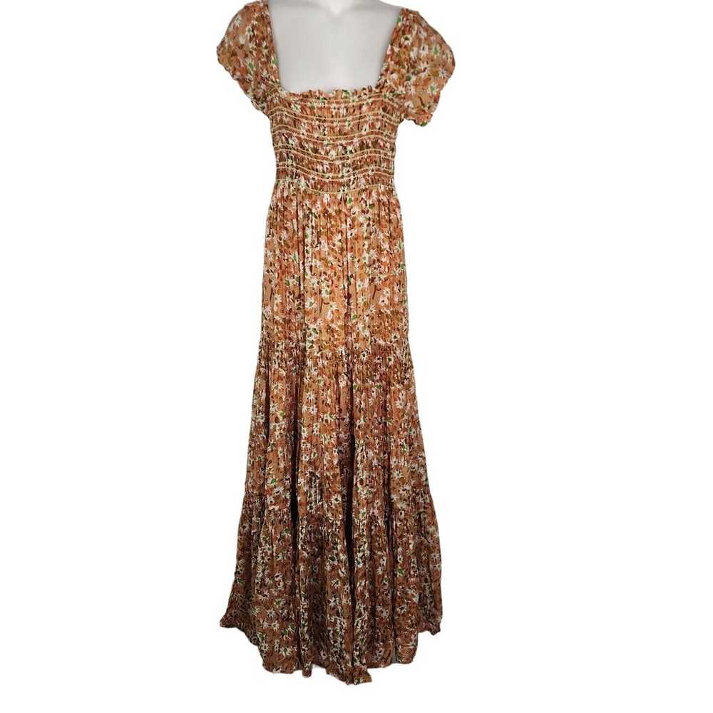 Southern Fried Chics Maxi Dress Small Orange Flor… - image 10