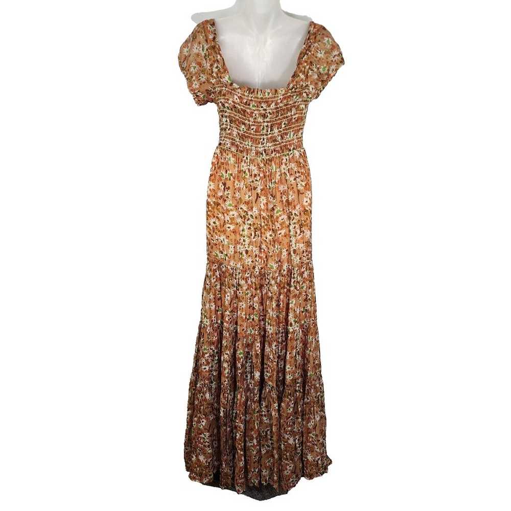 Southern Fried Chics Maxi Dress Small Orange Flor… - image 2