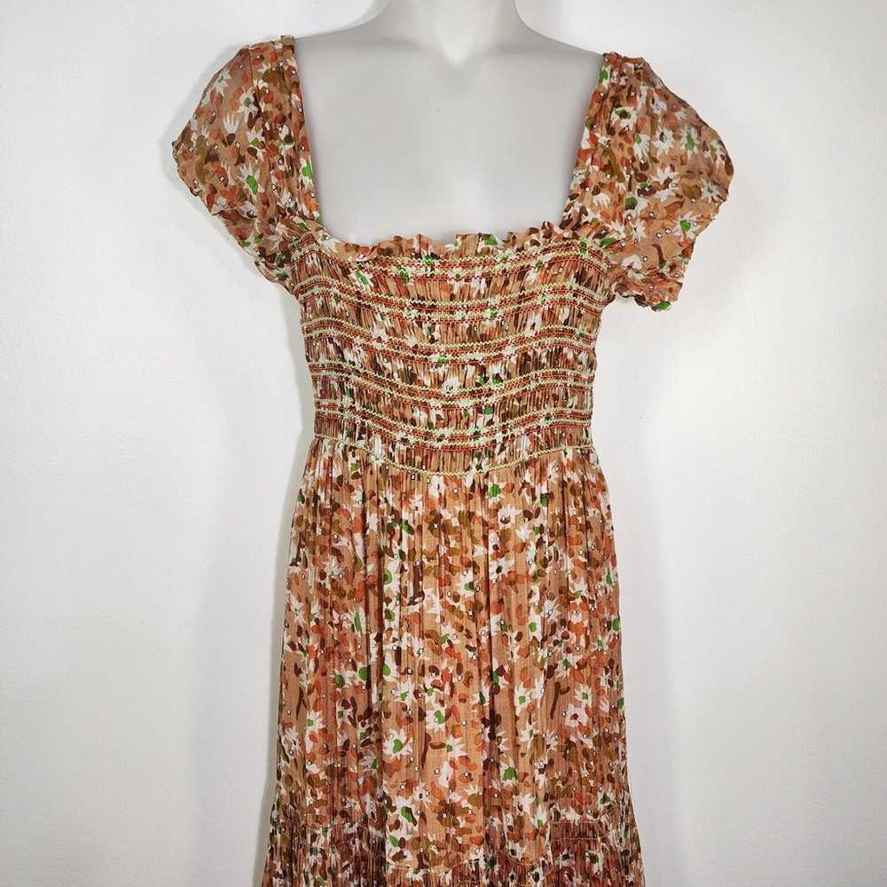 Southern Fried Chics Maxi Dress Small Orange Flor… - image 3