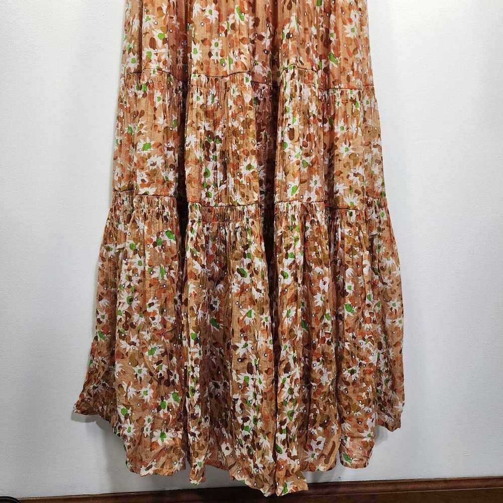 Southern Fried Chics Maxi Dress Small Orange Flor… - image 5