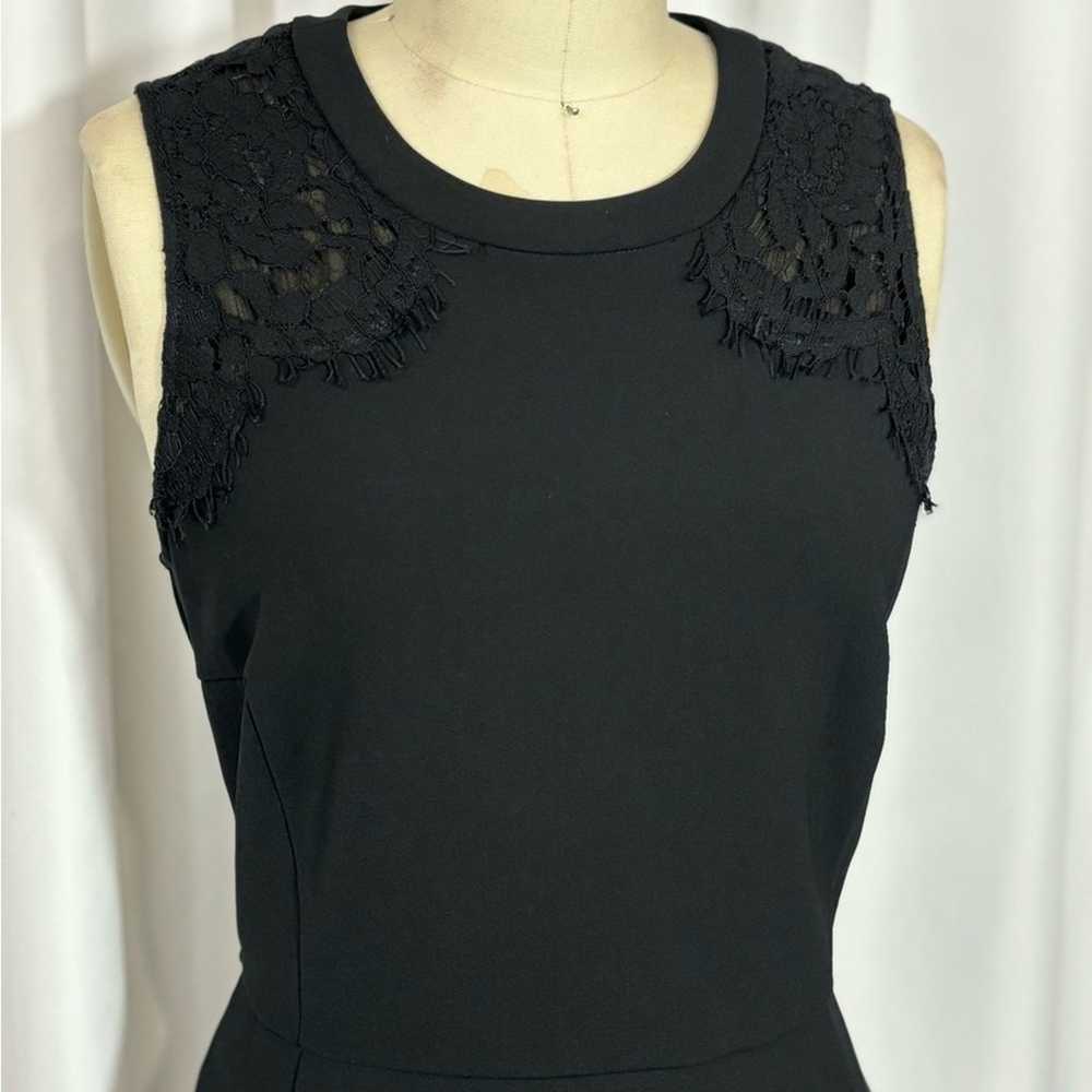 Madewell Black Lace Flared Sleeveless Knit Dress … - image 3