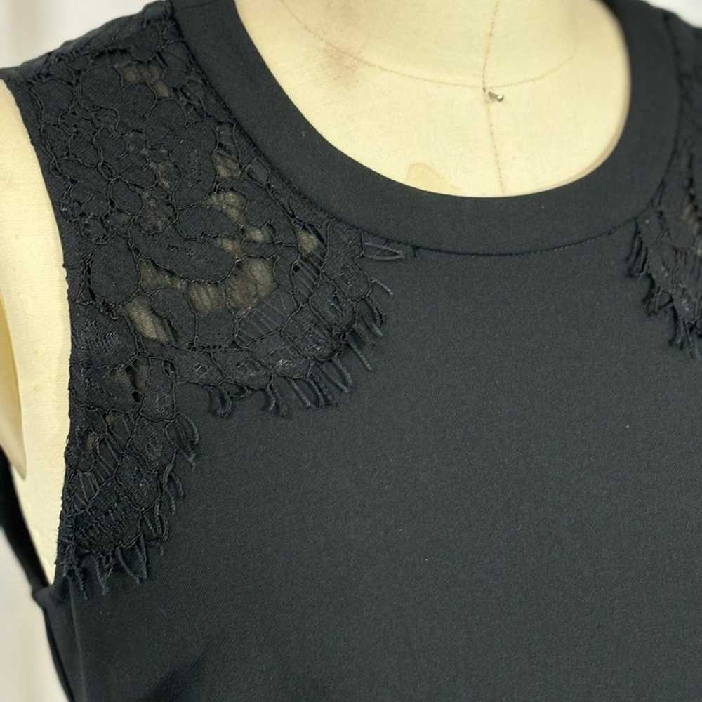 Madewell Black Lace Flared Sleeveless Knit Dress … - image 6