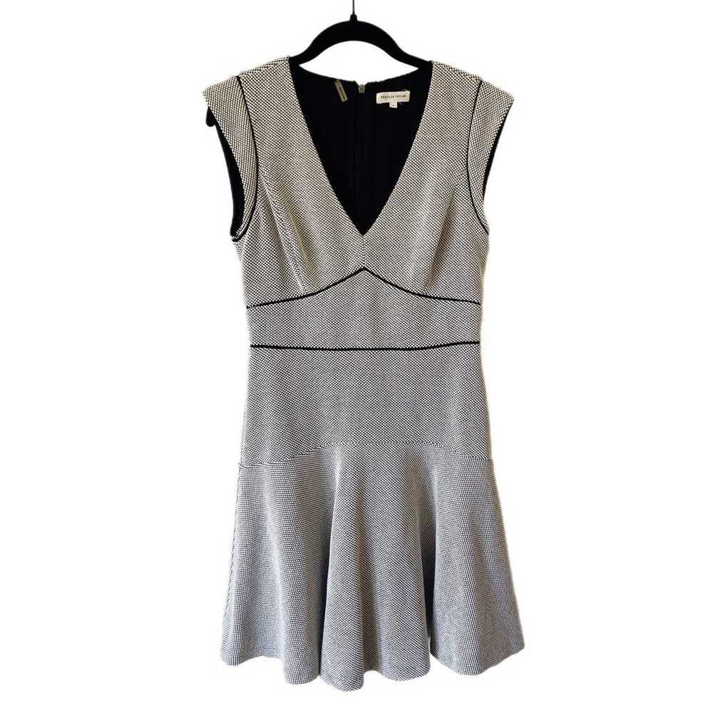 Rebecca Taylor Black & White Sleeveless V-Neck Dr… - image 3