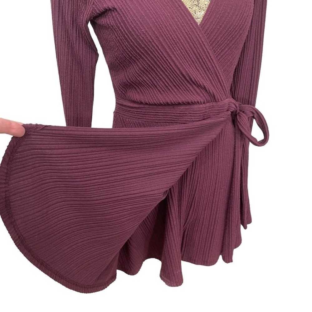 URBAN Outfitters Burgundy Wrap Romper Size Small - image 4