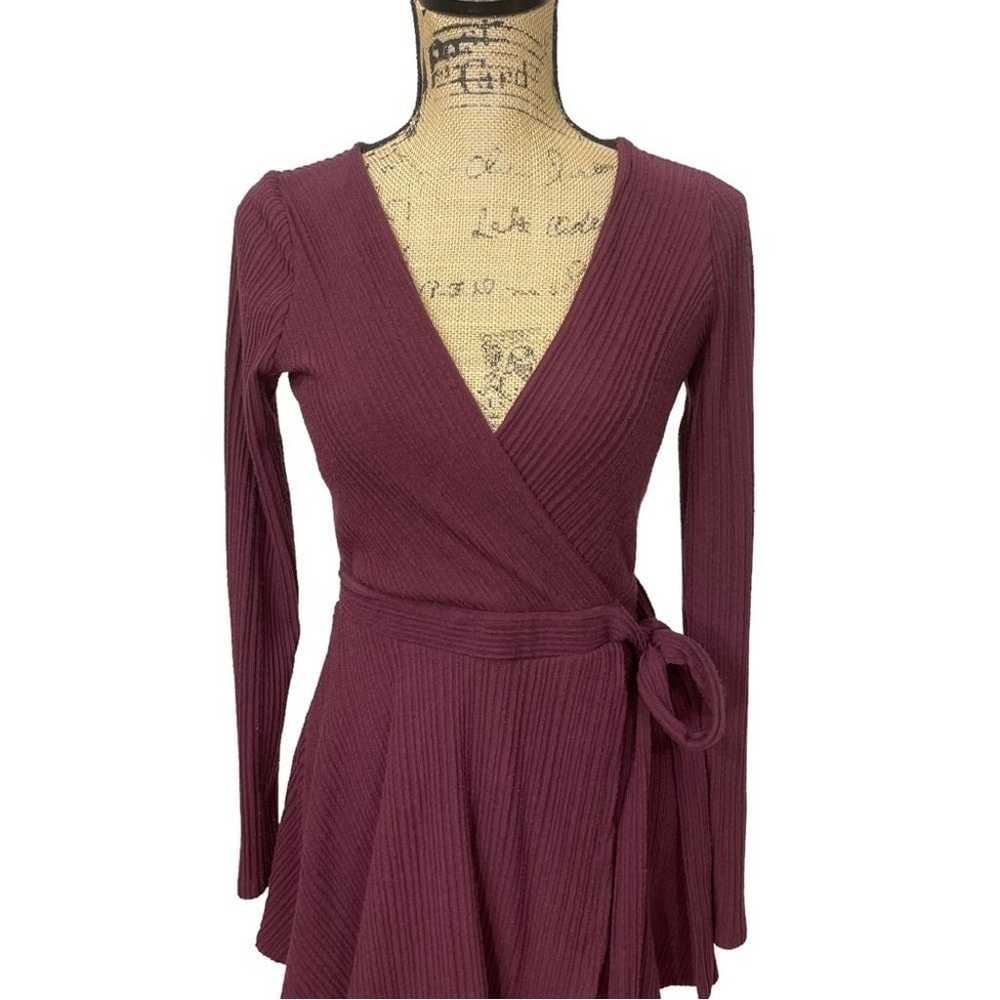 URBAN Outfitters Burgundy Wrap Romper Size Small - image 5