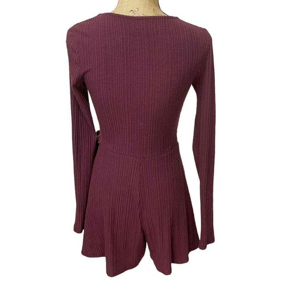 URBAN Outfitters Burgundy Wrap Romper Size Small - image 7