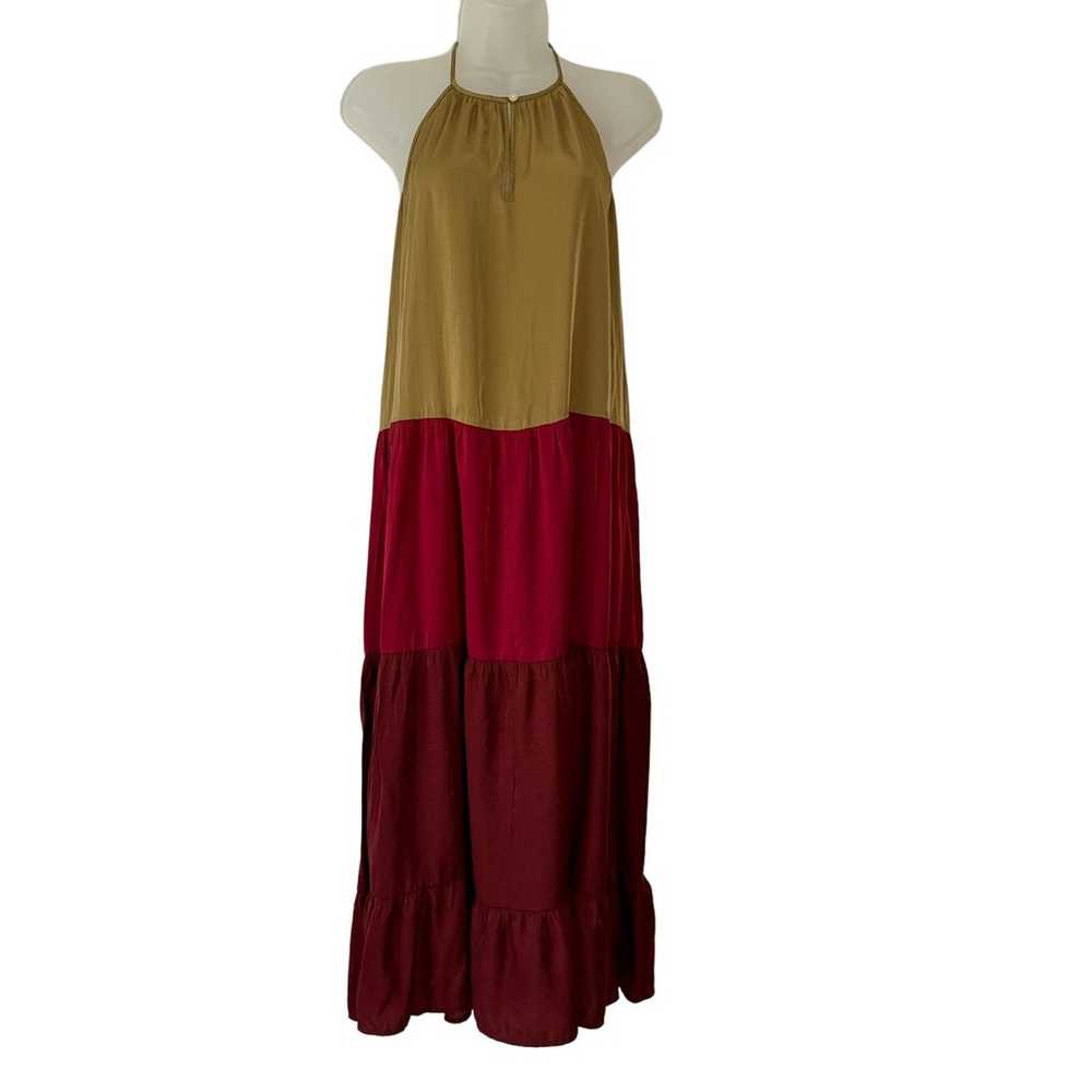 Loft Beach Dress Womens Small Red. Colorblock Tie… - image 3