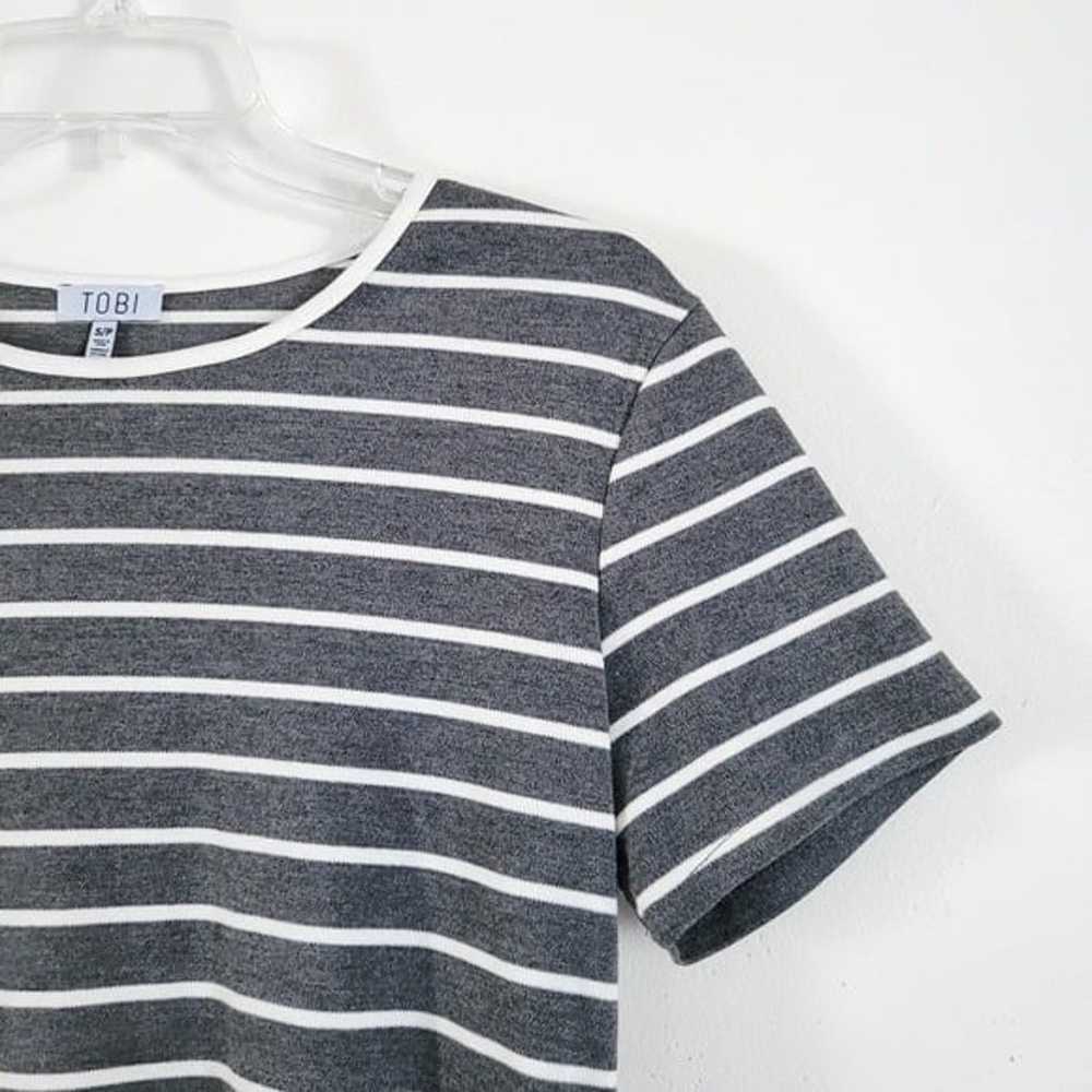 Tobi Striped Ringer T Shirt Dress‎ Small Gray Whi… - image 5