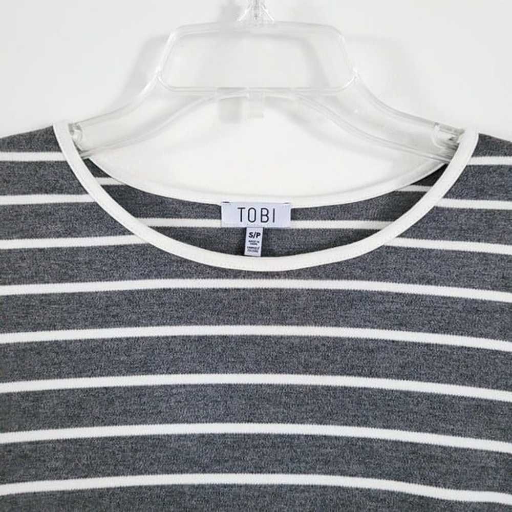 Tobi Striped Ringer T Shirt Dress‎ Small Gray Whi… - image 6