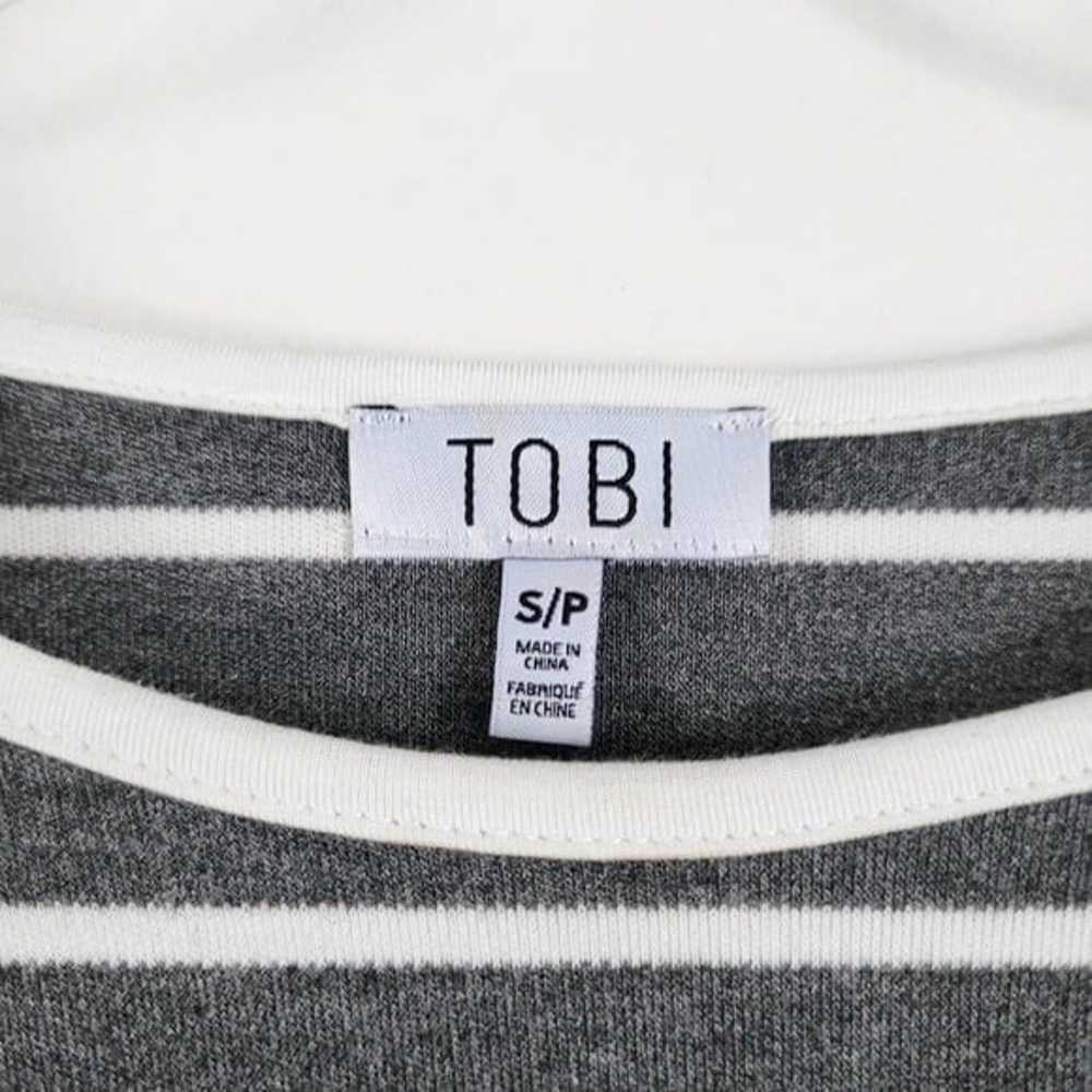 Tobi Striped Ringer T Shirt Dress‎ Small Gray Whi… - image 7