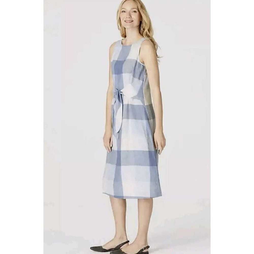 J. Jill Love Linen Gingham Tie Waist Dress Blue W… - image 2