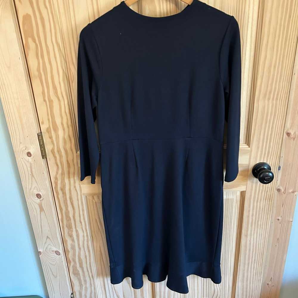 J.Jill Ponte Ruffle Dress. Navy blue. Size Small. - image 3