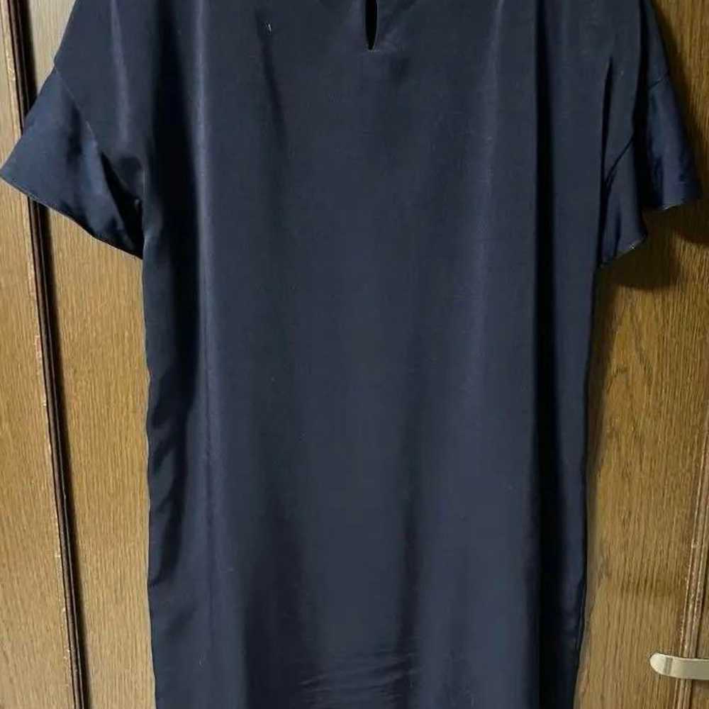 Navy flare sleeve dress, short sleeve. - image 2