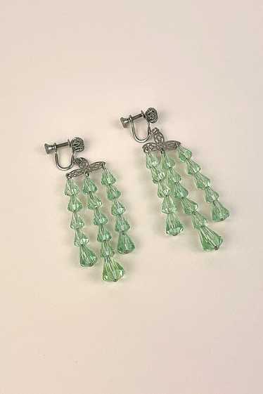 Vintage Green Beaded Crystal Earrings Selected By 