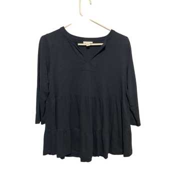 Jill.J J. Jill Navy Peasant Style XS Boho Top