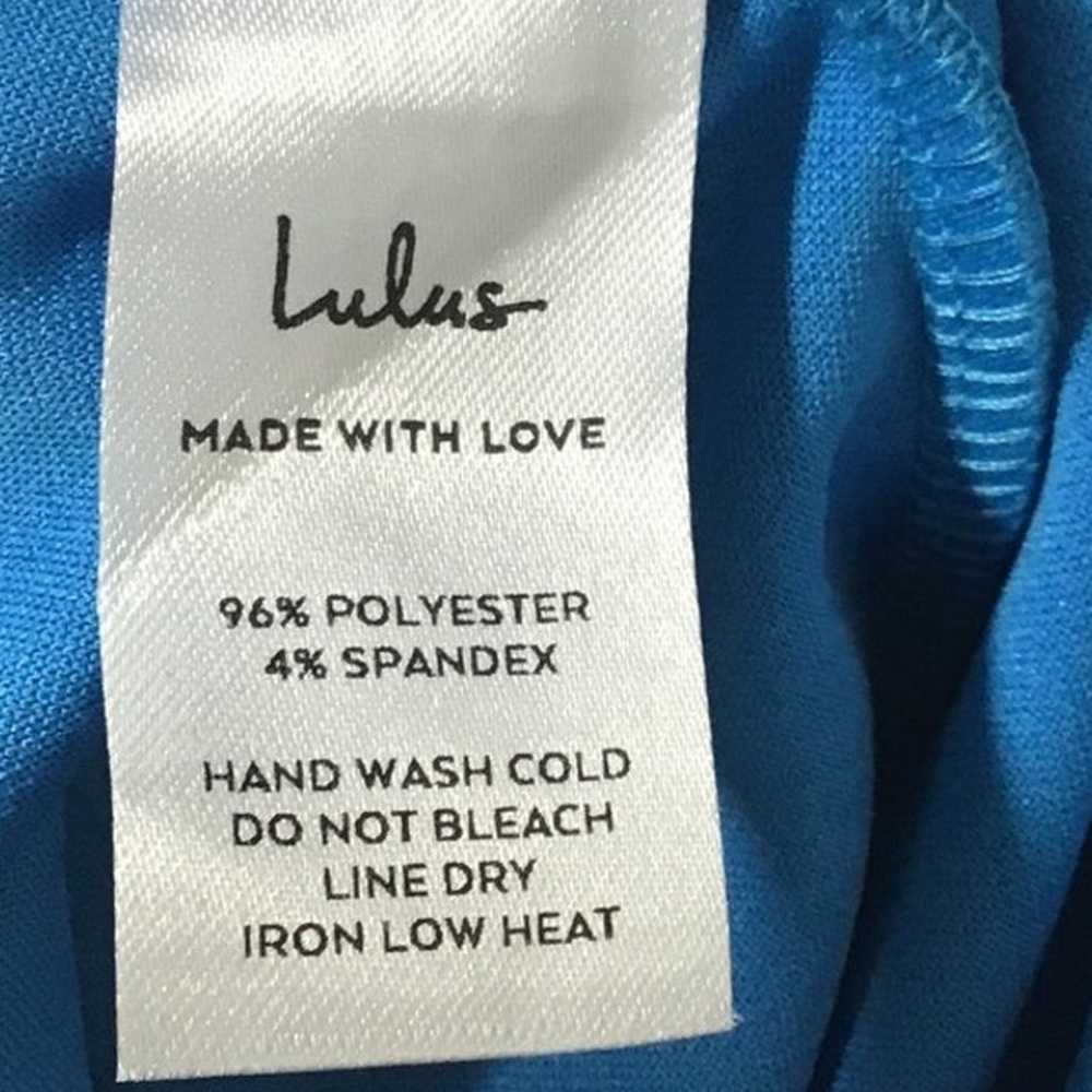 LULU'S L Blue Sweetest Admirer Ruched Sleeveless … - image 6