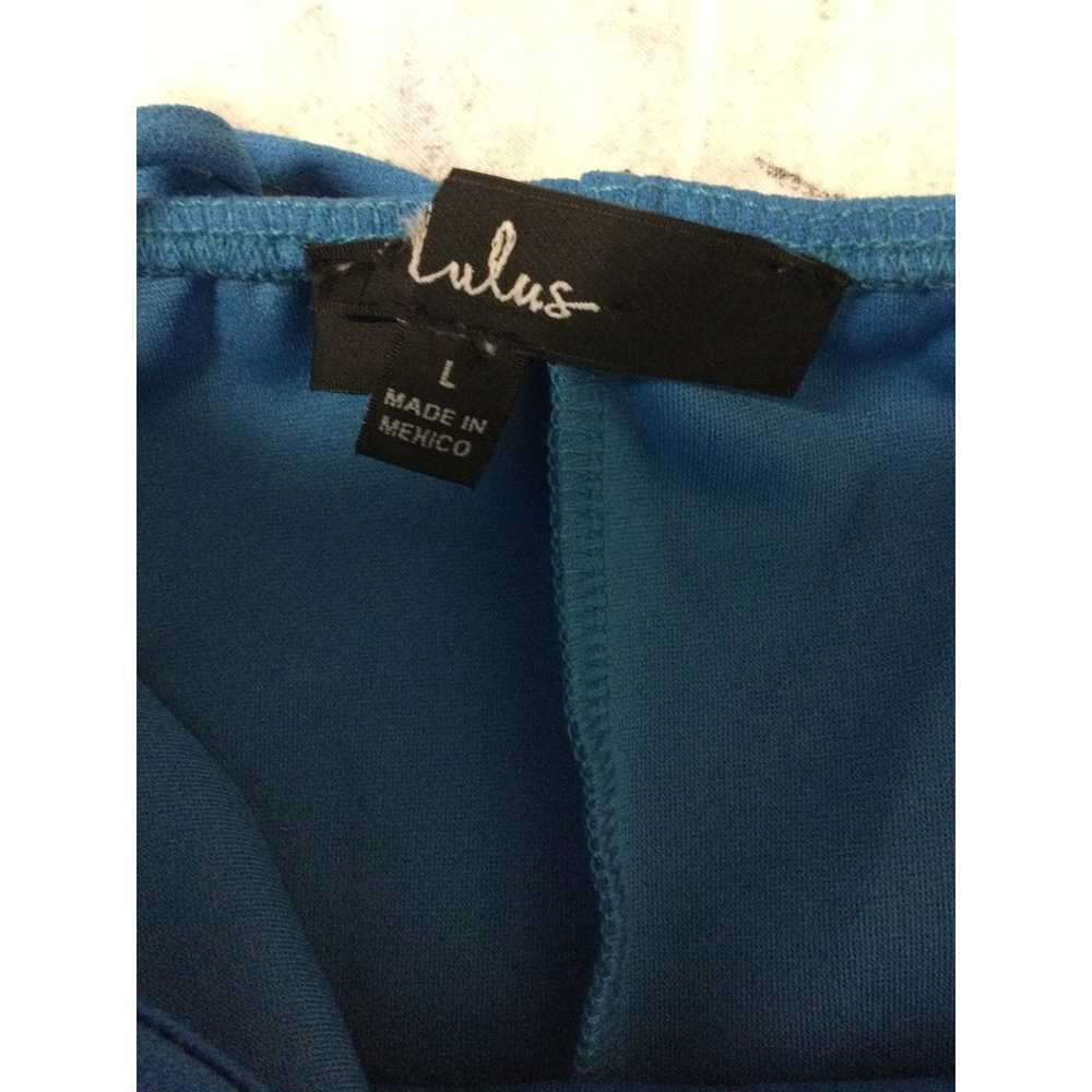 LULU'S L Blue Sweetest Admirer Ruched Sleeveless … - image 9