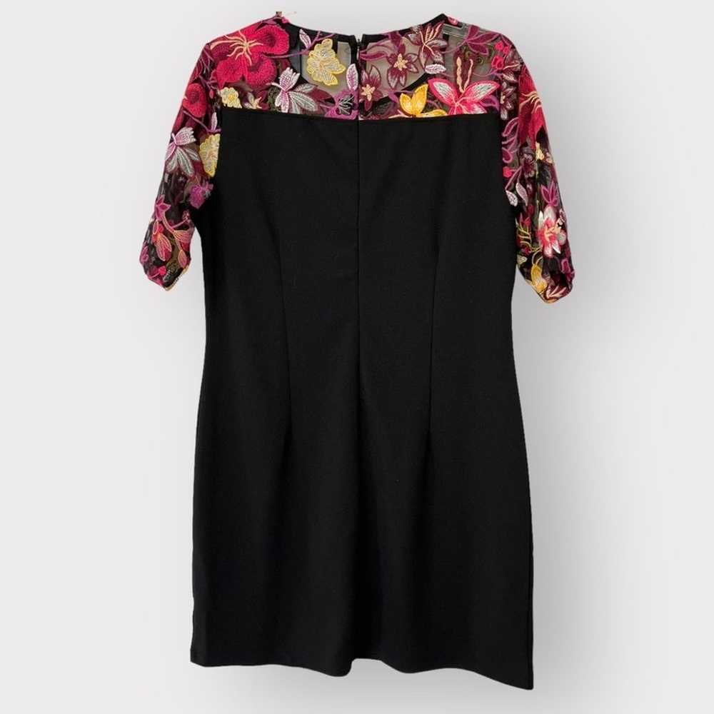 Nina Leonard Embroidered Floral Shoulder Black Dr… - image 2