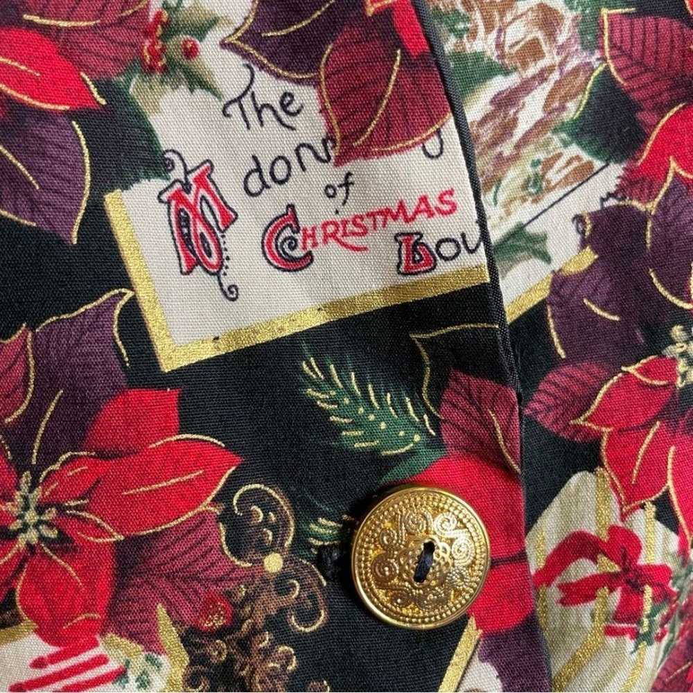 Vintage Christmas Vest Women Poinsettia Flowers H… - image 4