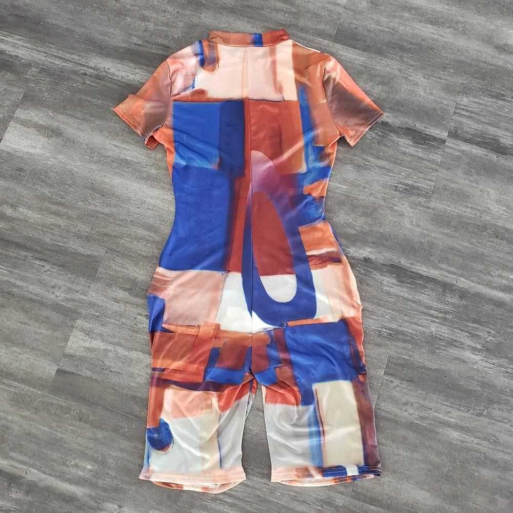 Designer Colorful Scrunch Butt Back Zip Romper - image 1