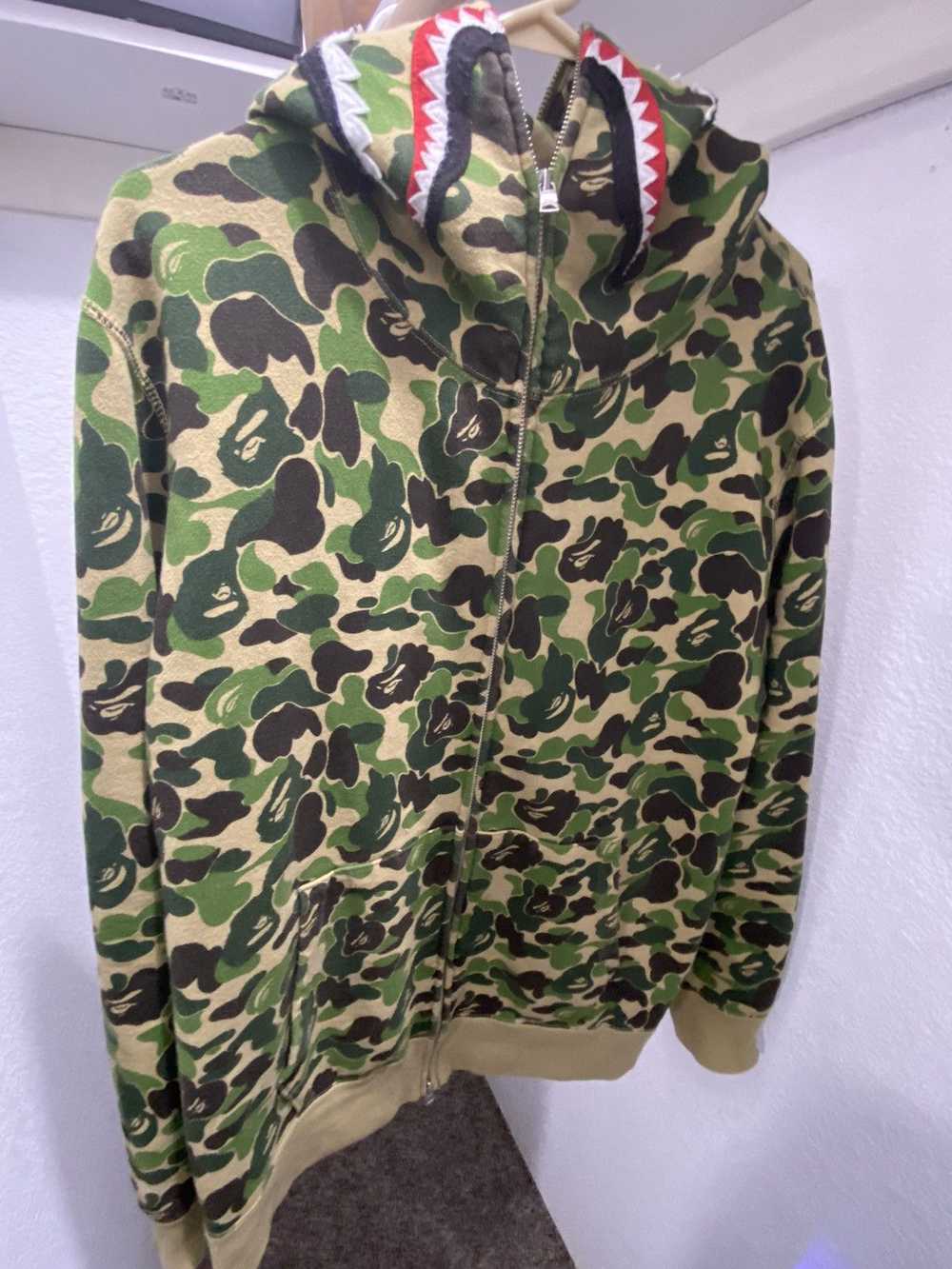 Bape Bape ABC Camo Full Zip Up Hoodie Green - image 1