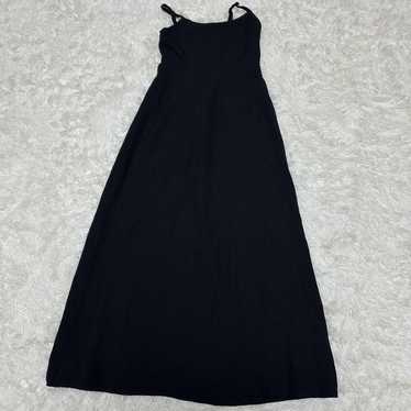 Black knit long dress, sleeveless