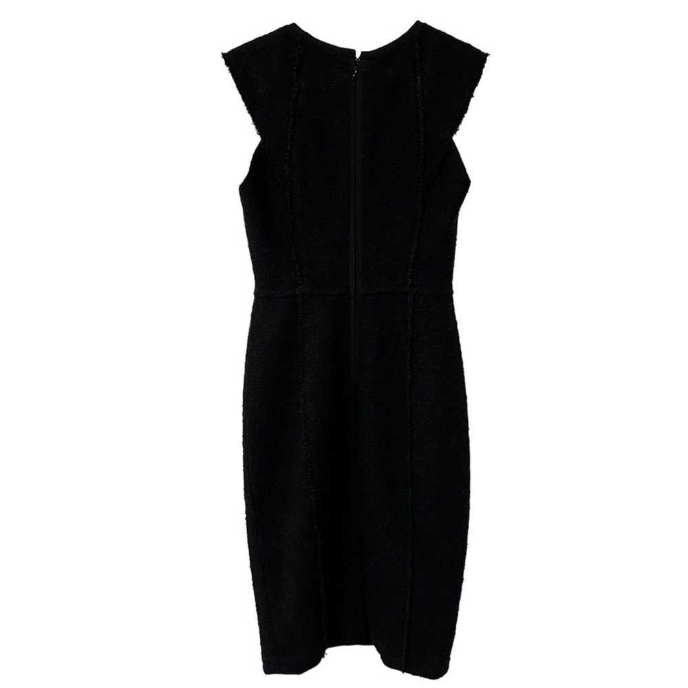 Rebecca Taylor Size 4 Sheath Dress Black Boucle S… - image 12