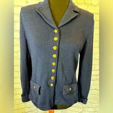 Andrew St. John St John Navy Blue Knit Blazer with