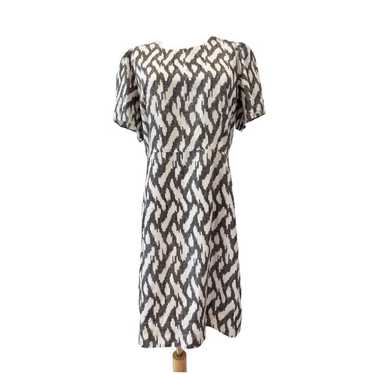 J.Crew Black White Ikat Silk Mini Dress Lined Size